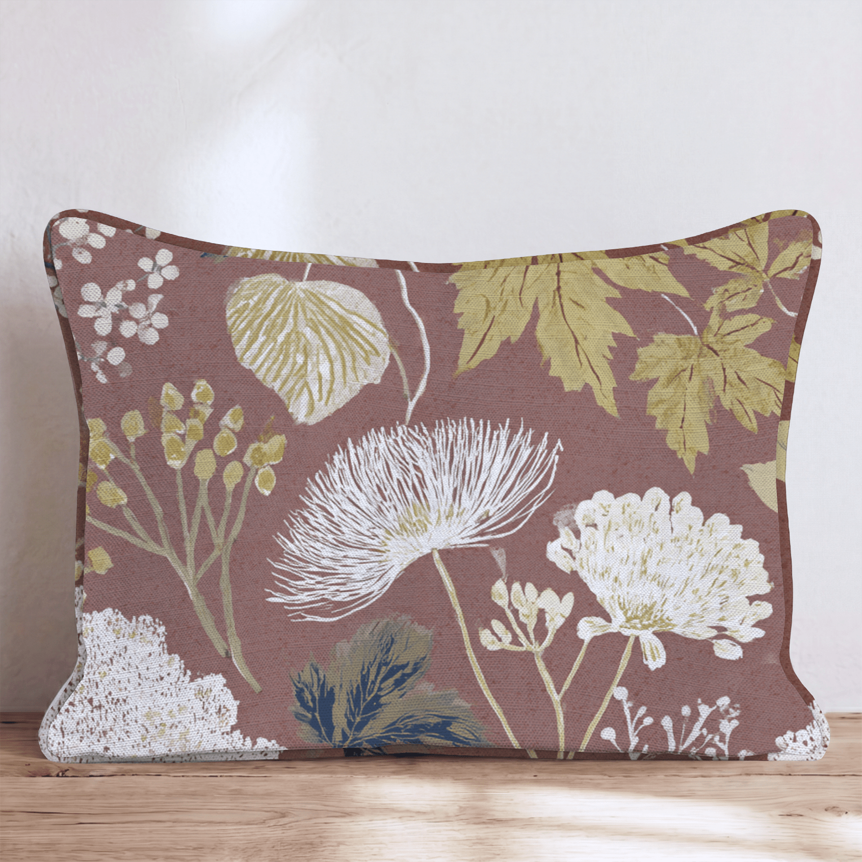Rusted Rose Throw Pillow - Hillcroft Home
