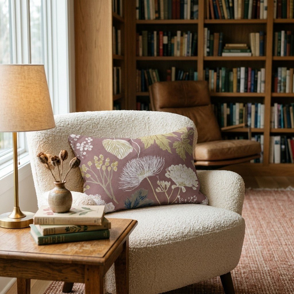 Rusted Rose Throw Pillow - Hillcroft Home