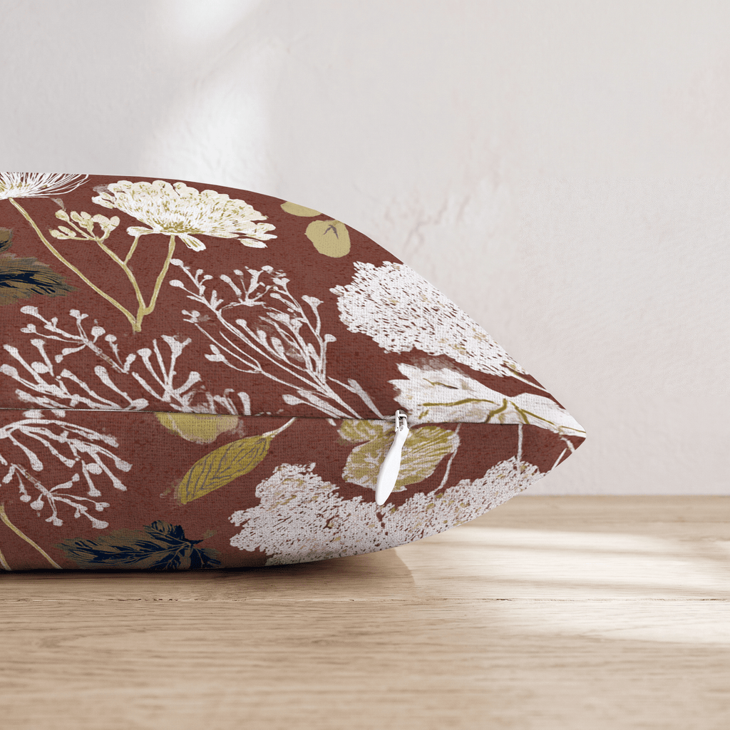 Rusted Rose Throw Pillow - Hillcroft Home