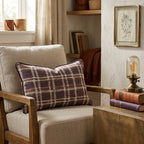 Rustic Autumn Plaid Throw Pillow - Hillcroft Home