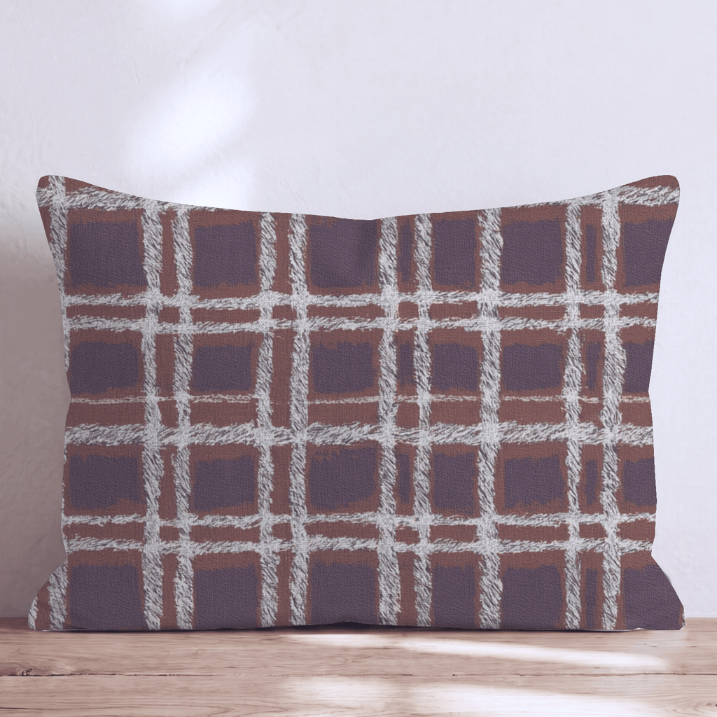 Rustic Autumn Plaid Throw Pillow - Hillcroft Home