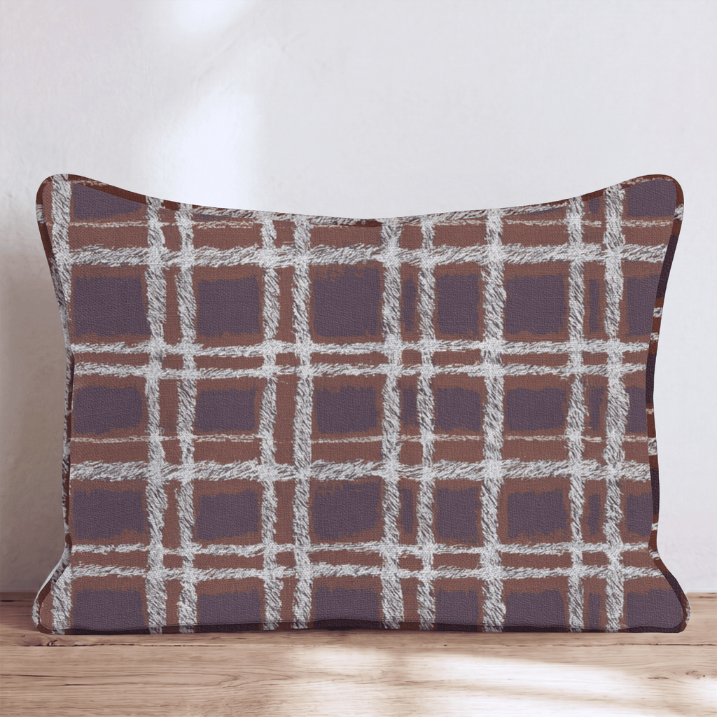 Rustic Autumn Plaid Throw Pillow - Hillcroft Home