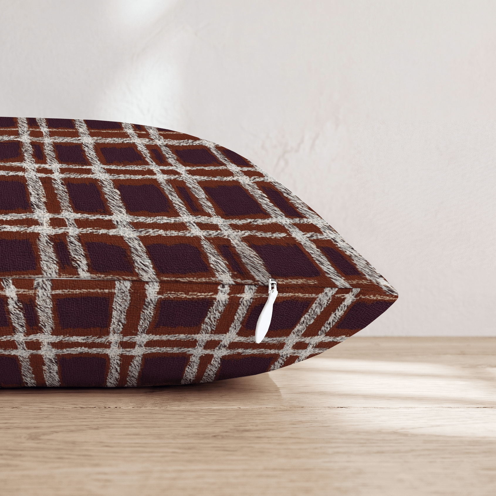 Rustic Autumn Plaid Throw Pillow - Hillcroft Home