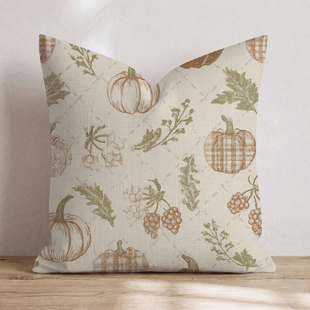 Rustic Autumnal Toile Throw Pillow - Hillcroft Home