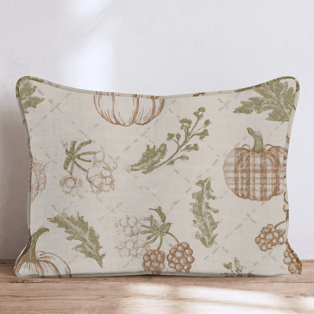 Rustic Autumnal Toile Throw Pillow - Hillcroft Home