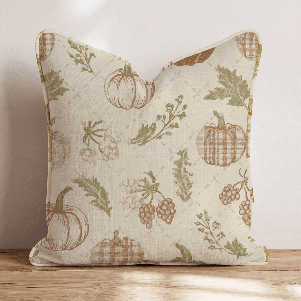 Rustic Autumnal Toile Throw Pillow - Hillcroft Home