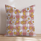 Rustic Berry Gingham Throw Pillow - Hillcroft Home