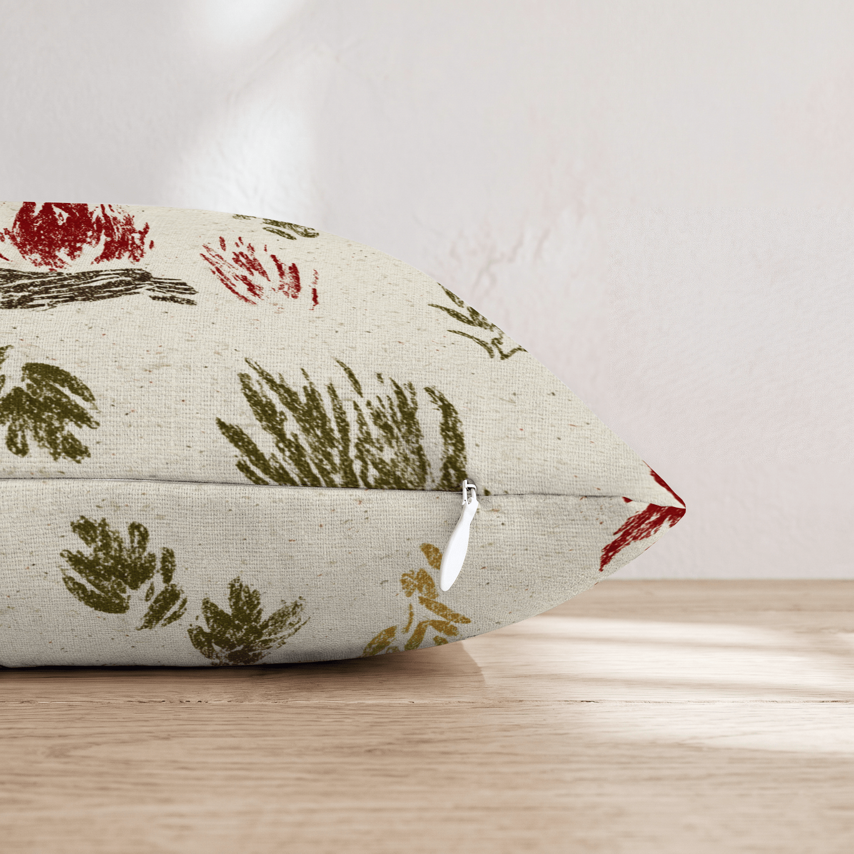 Rustic Bonfire & Sprig Throw Pillow - Hillcroft Home