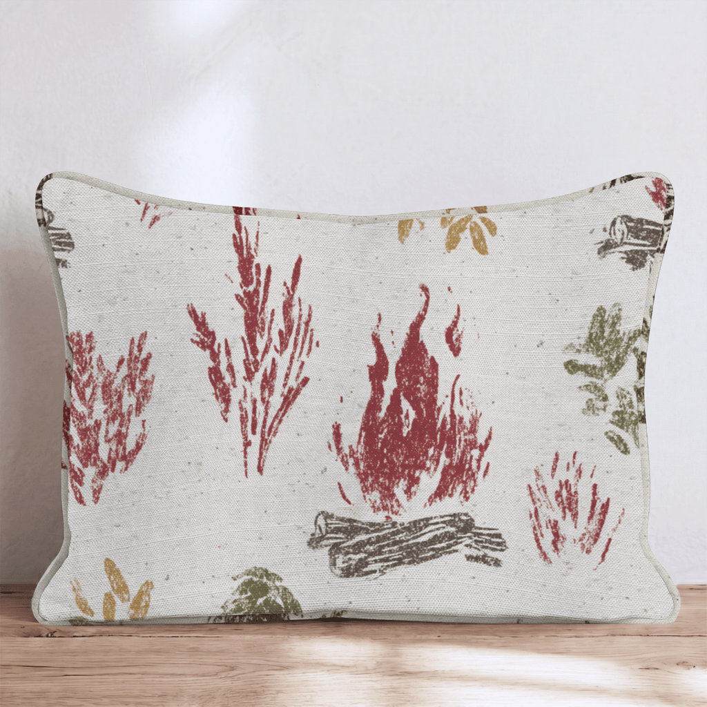 Rustic Bonfire & Sprig Throw Pillow - Hillcroft Home