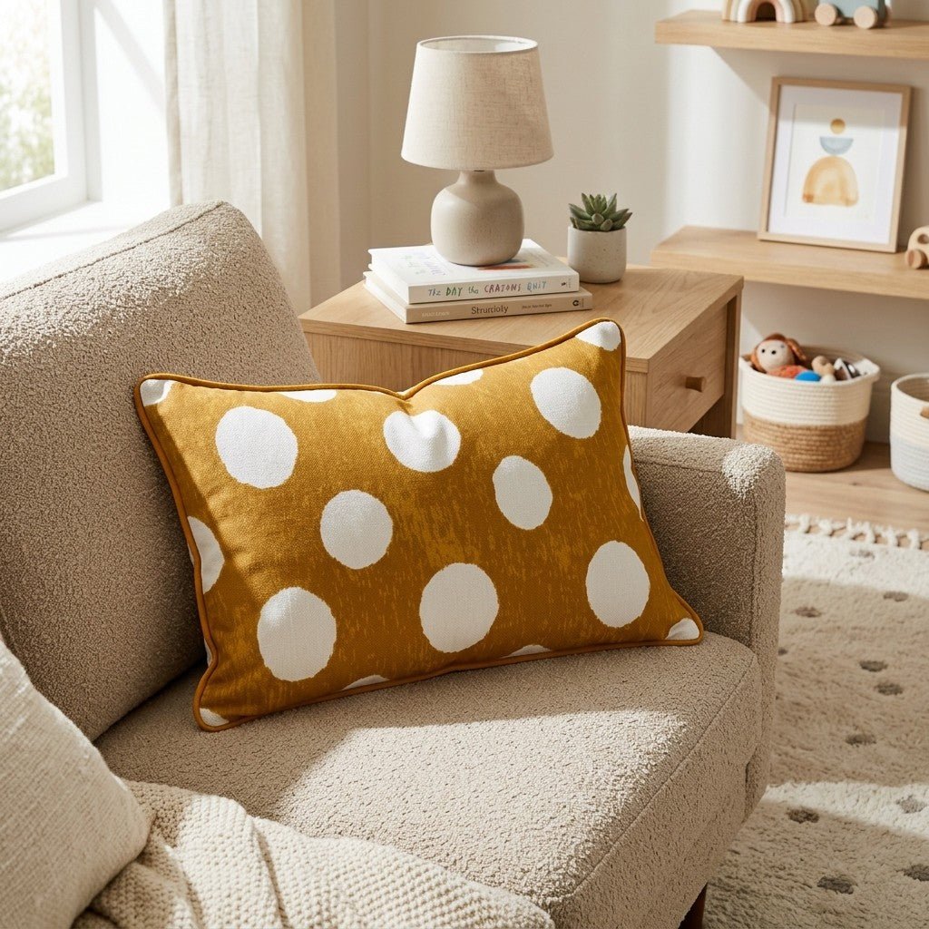 Rustic Polka Dots Throw Pillow - Hillcroft Home