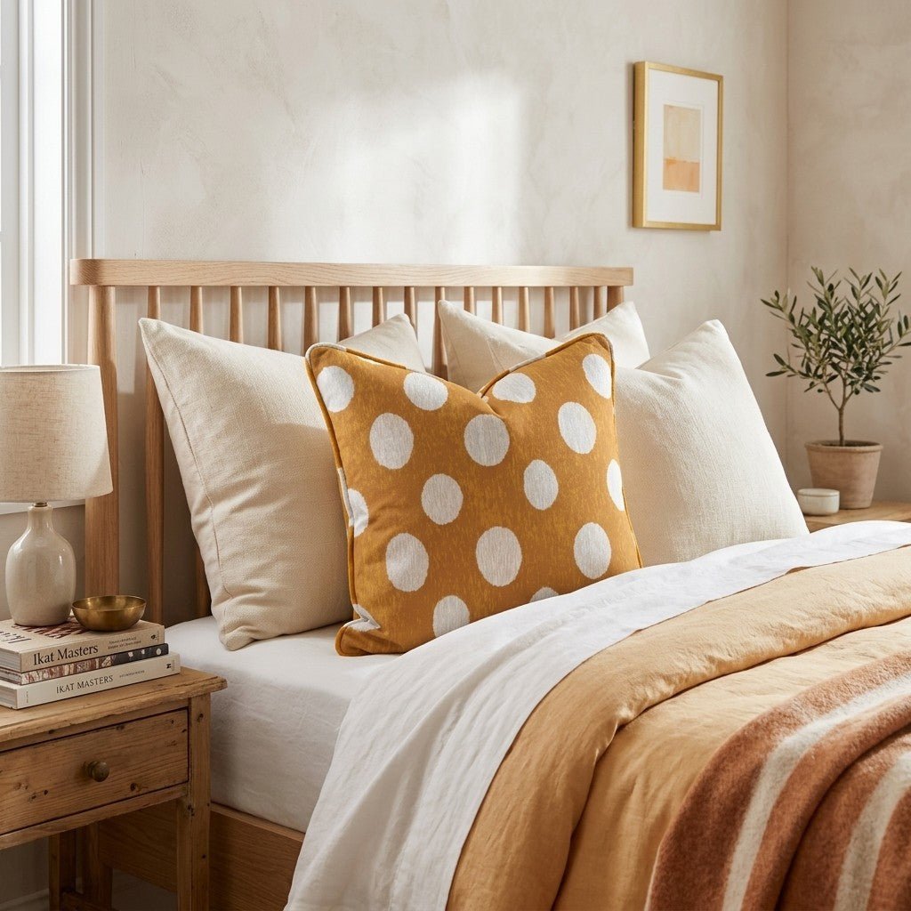 Rustic Polka Dots Throw Pillow - Hillcroft Home