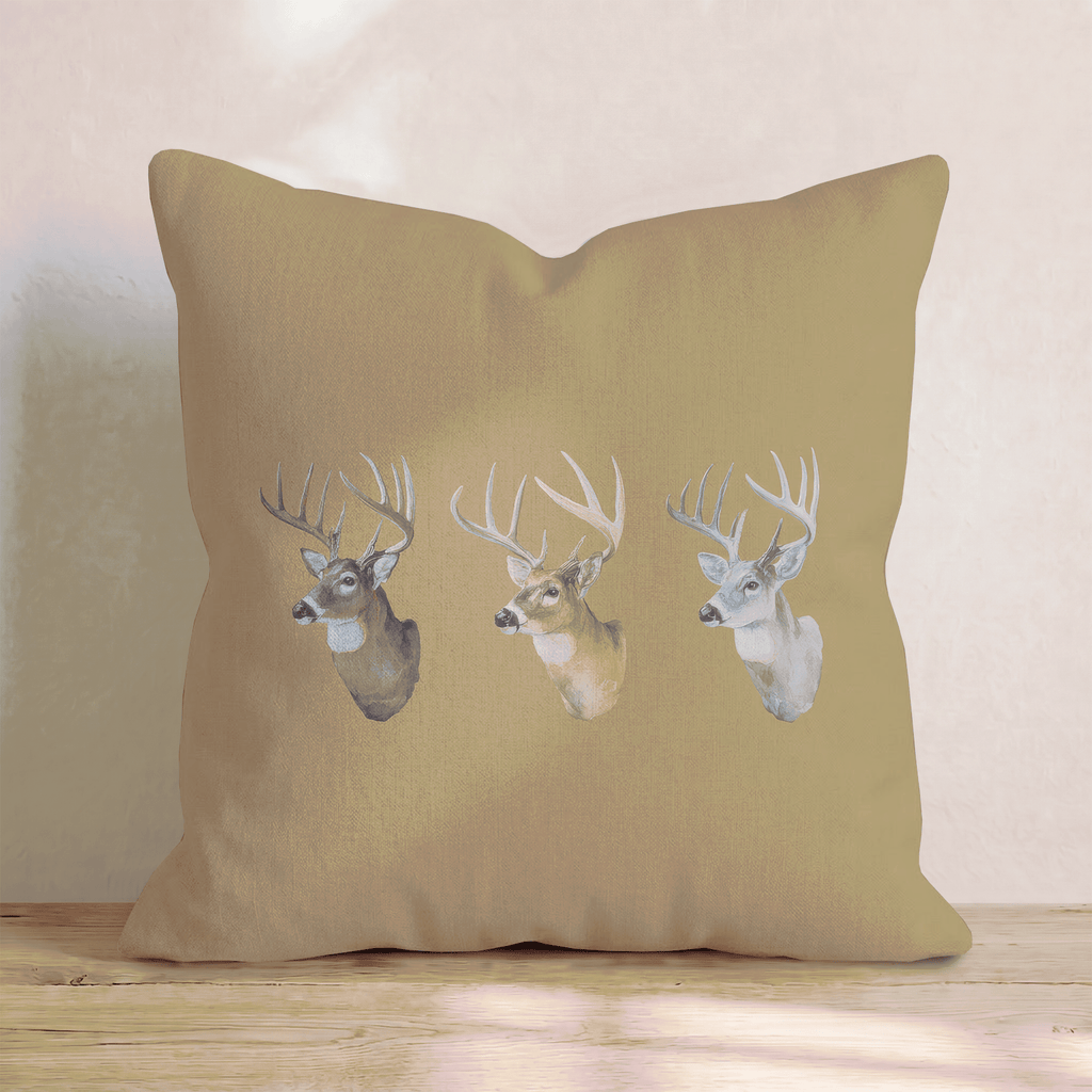 Rustic Stag Study Throw Pillow - Hillcroft Home