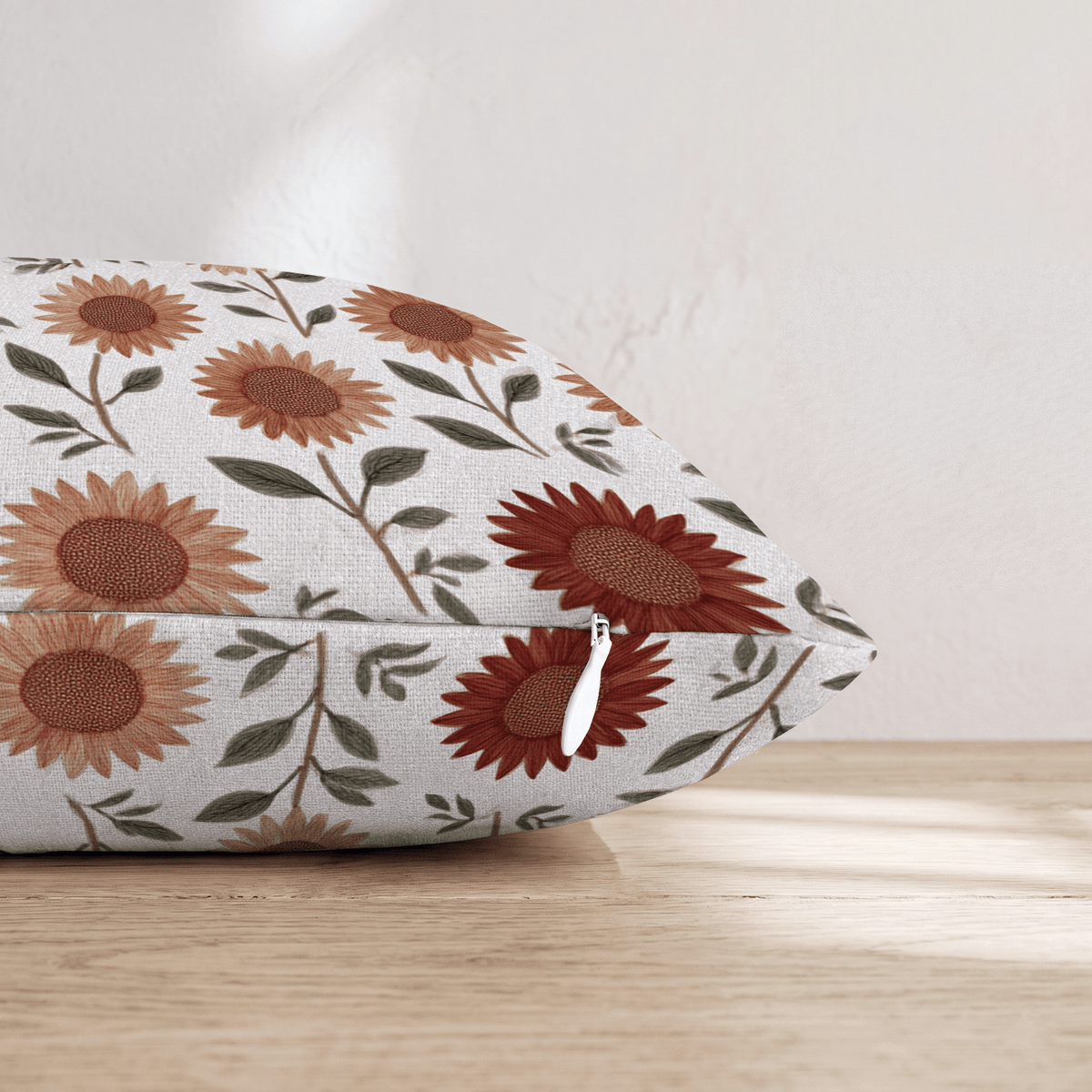Rustic Sunflower Rows Throw Pillow - Hillcroft Home