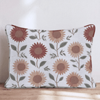 Rustic Sunflower Rows Throw Pillow - Hillcroft Home