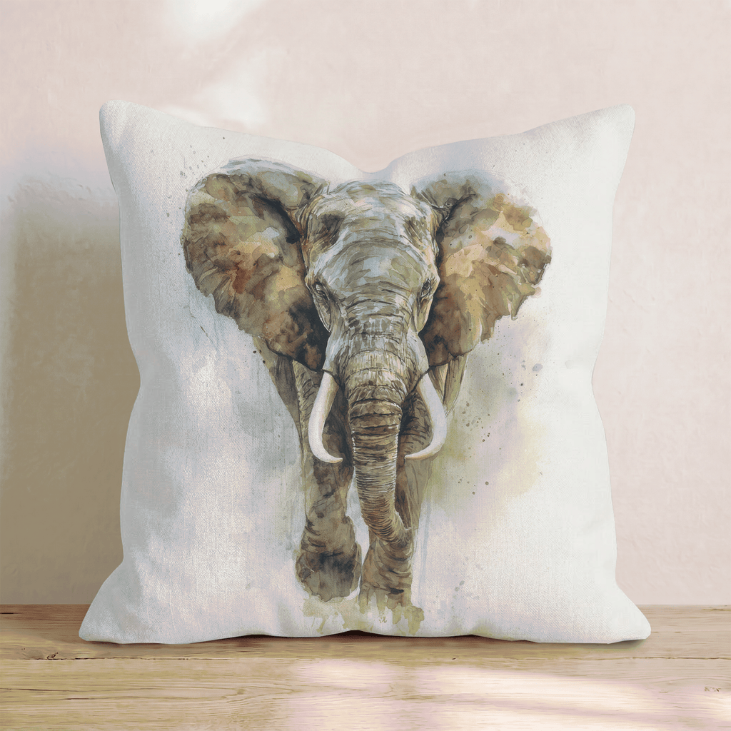 Safari Elephant Earth Throw Pillow - Hillcroft Home