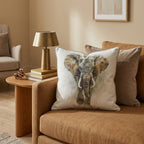 Safari Elephant Earth Throw Pillow - Hillcroft Home