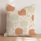 Sage and Orange Pumpkin Throw Pillow - Hillcroft Home