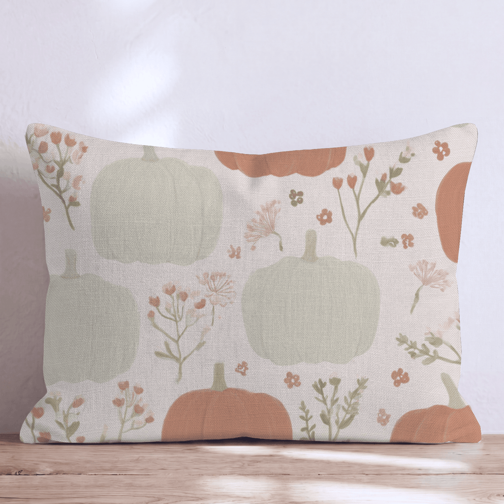 Sage and Orange Pumpkin Throw Pillow - Hillcroft Home