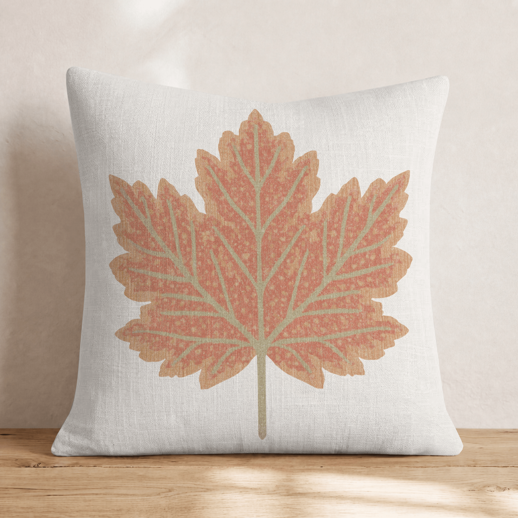 Sage and Spice Leaf Throw Pillow - Hillcroft Home