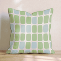 Sage Blue Block Grid Throw Pillow - Hillcroft Home