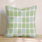 Sage Blue Block Grid Throw Pillow - Hillcroft Home