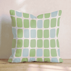 Sage Blue Block Grid Throw Pillow - Hillcroft Home