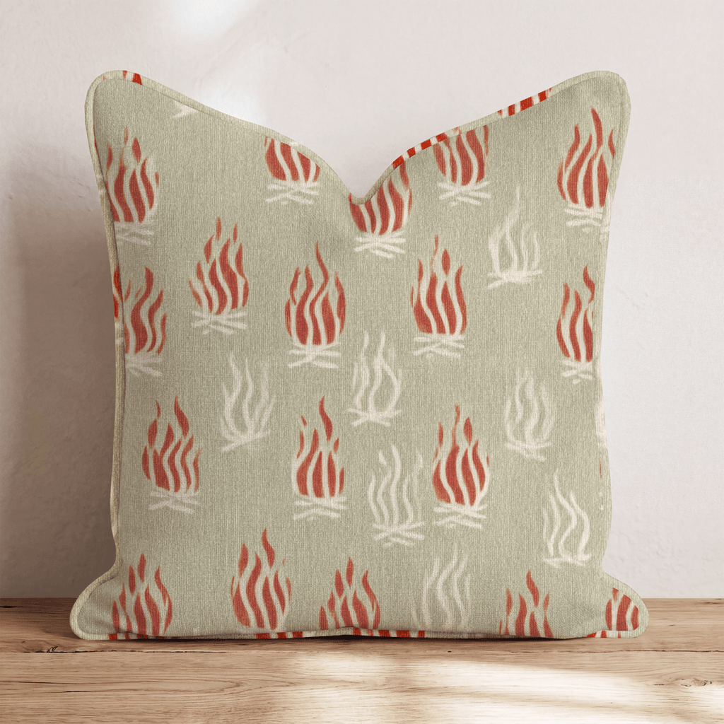 Sage Bonfire Throw Pillow - Hillcroft Home