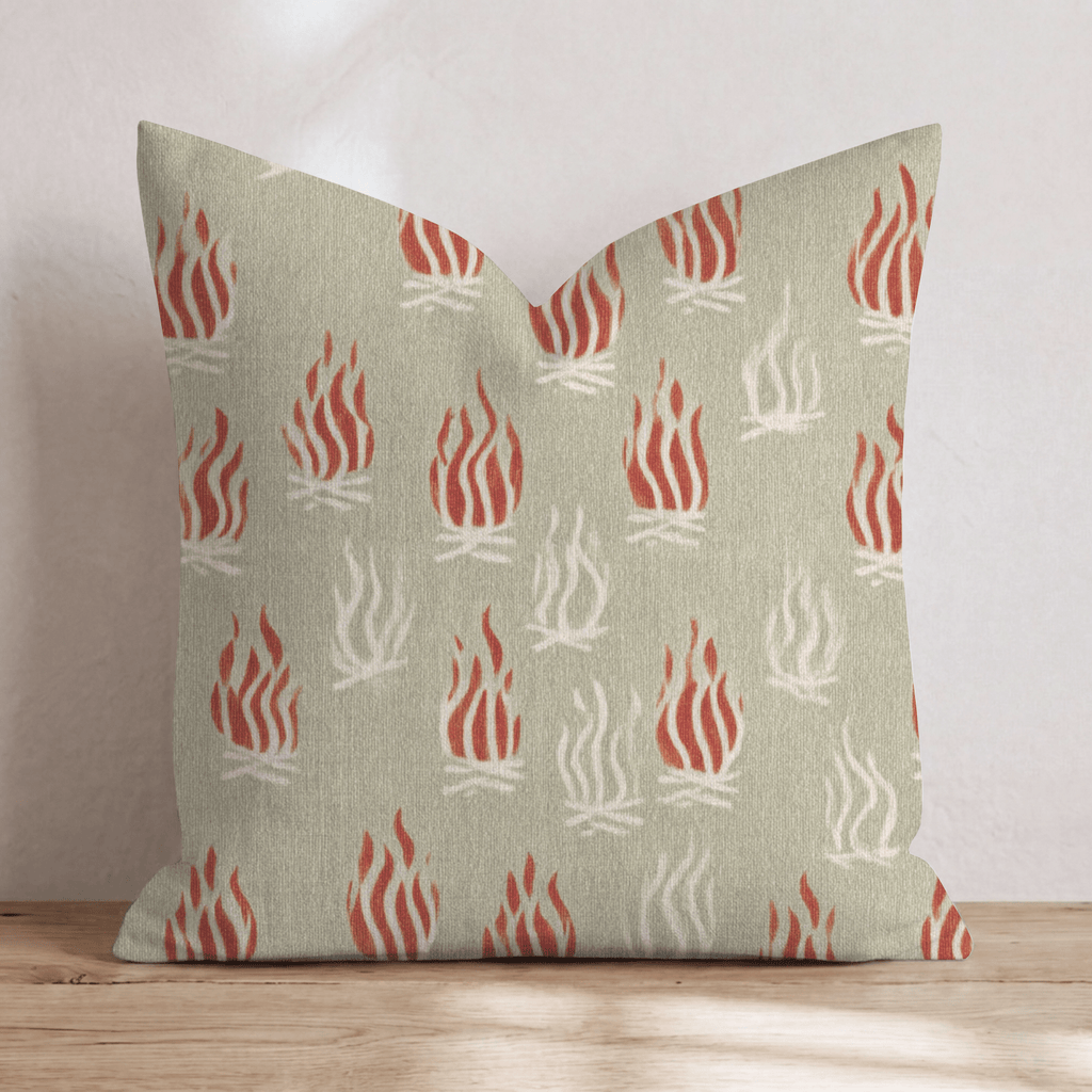 Sage Bonfire Throw Pillow - Hillcroft Home