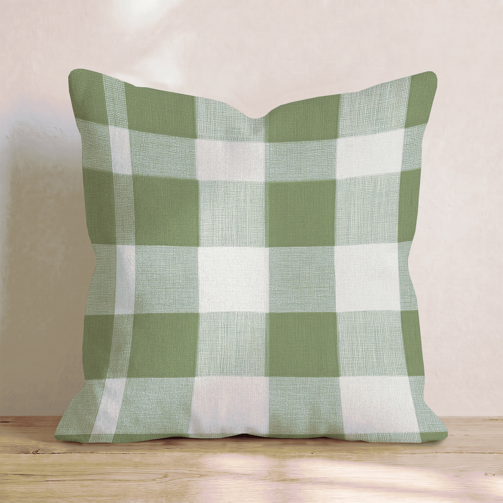 Sage Buffalo Check Throw Pillow - Hillcroft Home