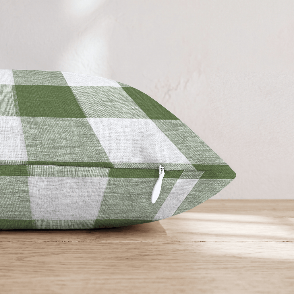 Sage Buffalo Check Throw Pillow - Hillcroft Home