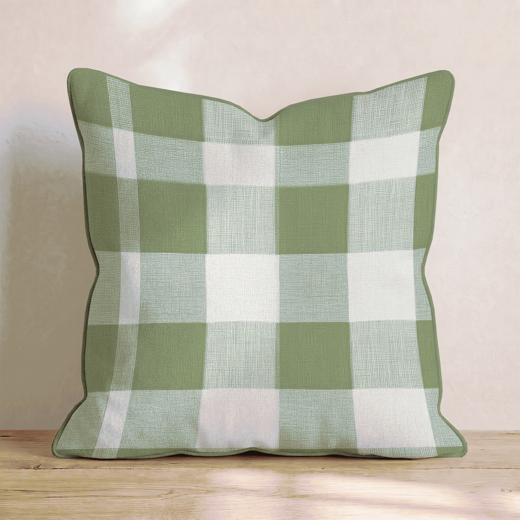 Sage Buffalo Check Throw Pillow - Hillcroft Home