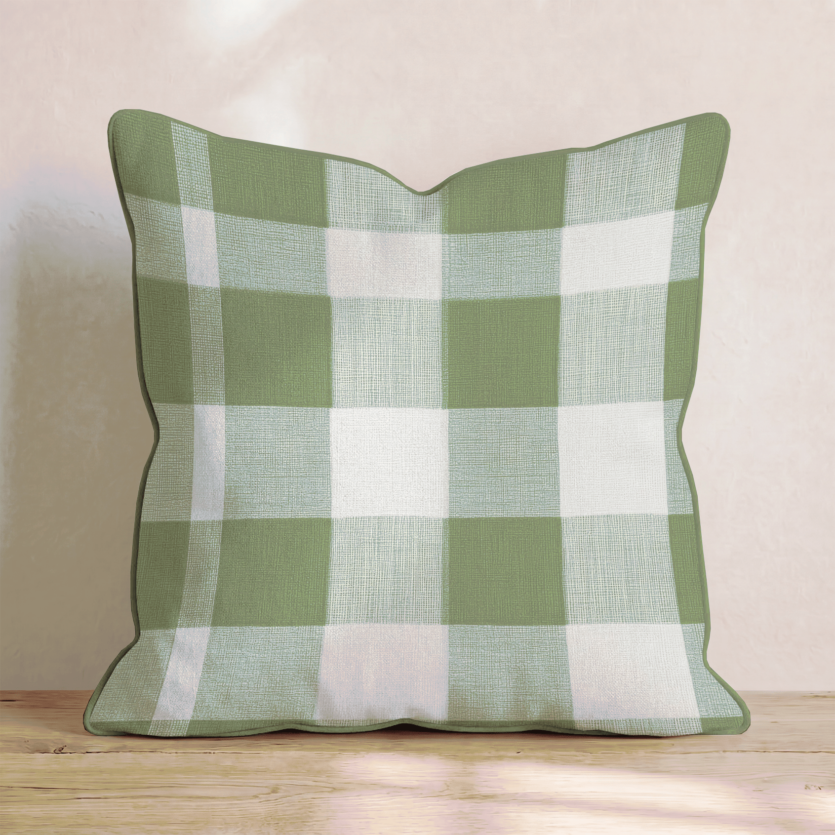 Sage Buffalo Check Throw Pillow - Hillcroft Home
