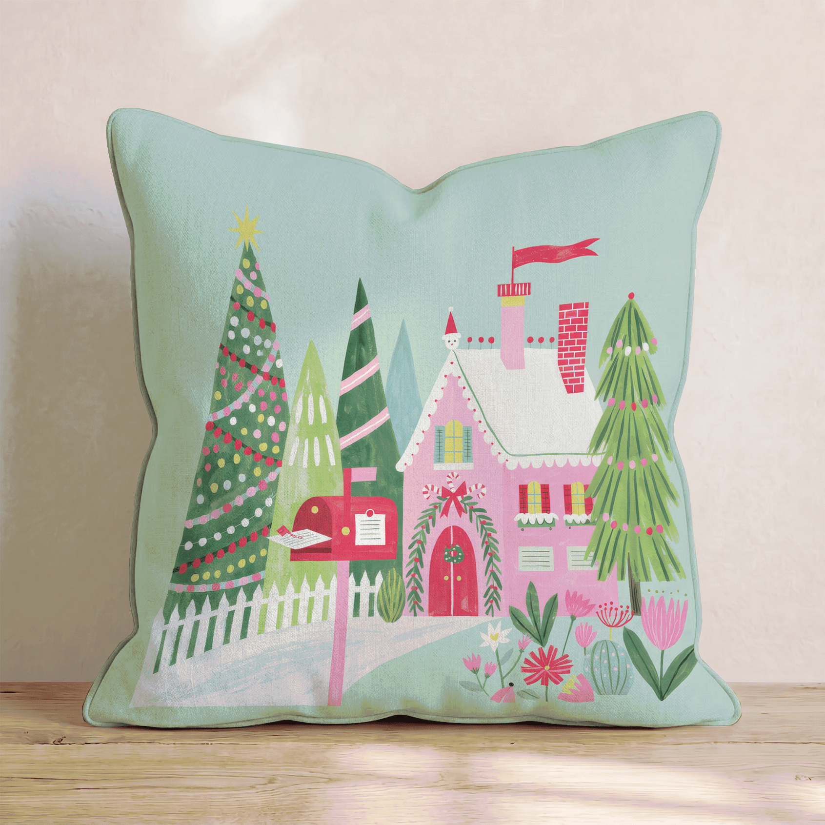 Sage Cottage Mailbox Lane Throw Pillow - Hillcroft Home