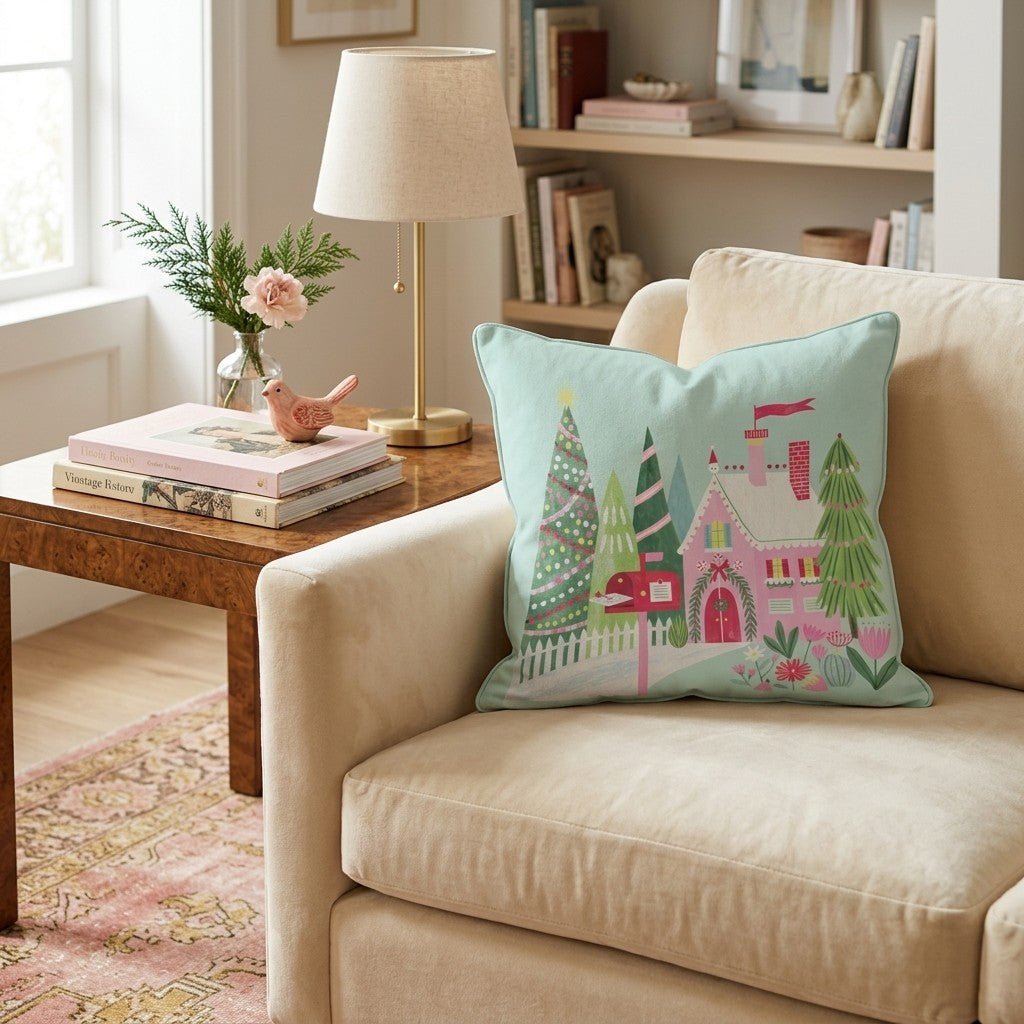 Sage Cottage Mailbox Lane Throw Pillow - Hillcroft Home