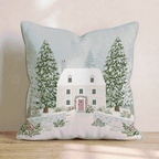 Sage Cottage Wreath Door Throw Pillow - Hillcroft Home