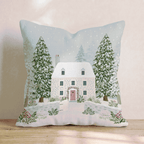Sage Cottage Wreath Door Throw Pillow - Hillcroft Home
