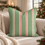 Sage Cranberry Ticking Throw Pillow throw pillow - Hillcroft Home