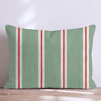 Sage Cranberry Ticking Throw Pillow throw pillow - Hillcroft Home