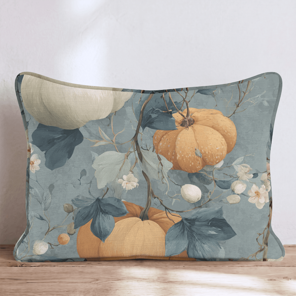Sage & Cream Pumpkin Toile Throw Pillow - Hillcroft Home