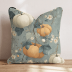 Sage & Cream Pumpkin Toile Throw Pillow - Hillcroft Home
