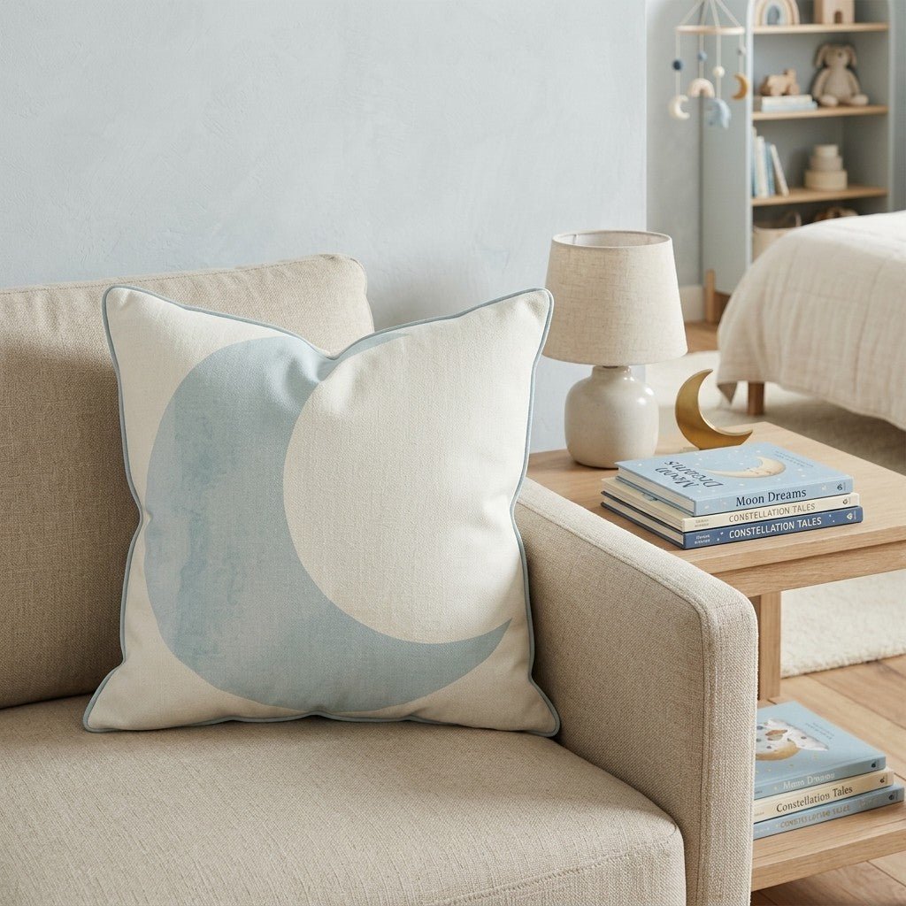 Sage Crescent Moon Throw Pillow - Hillcroft Home