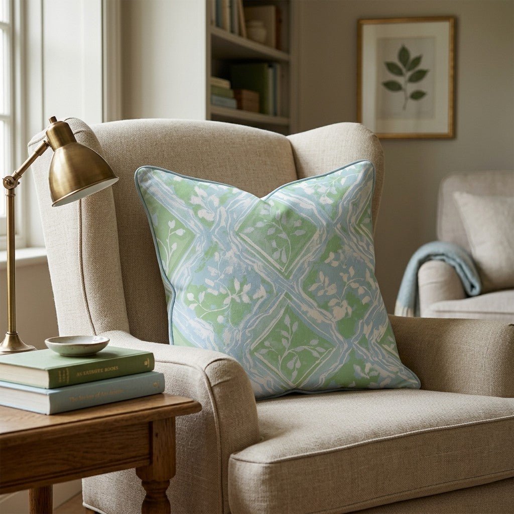Sage Green Repeat Throw Pillow - Hillcroft Home