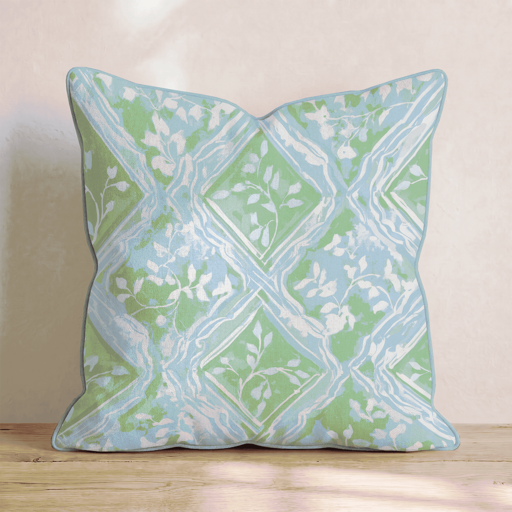 Sage Green Repeat Throw Pillow - Hillcroft Home