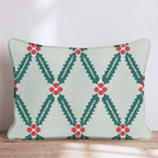 Sage Holly Lattice Throw Pillow throw pillow - Hillcroft Home