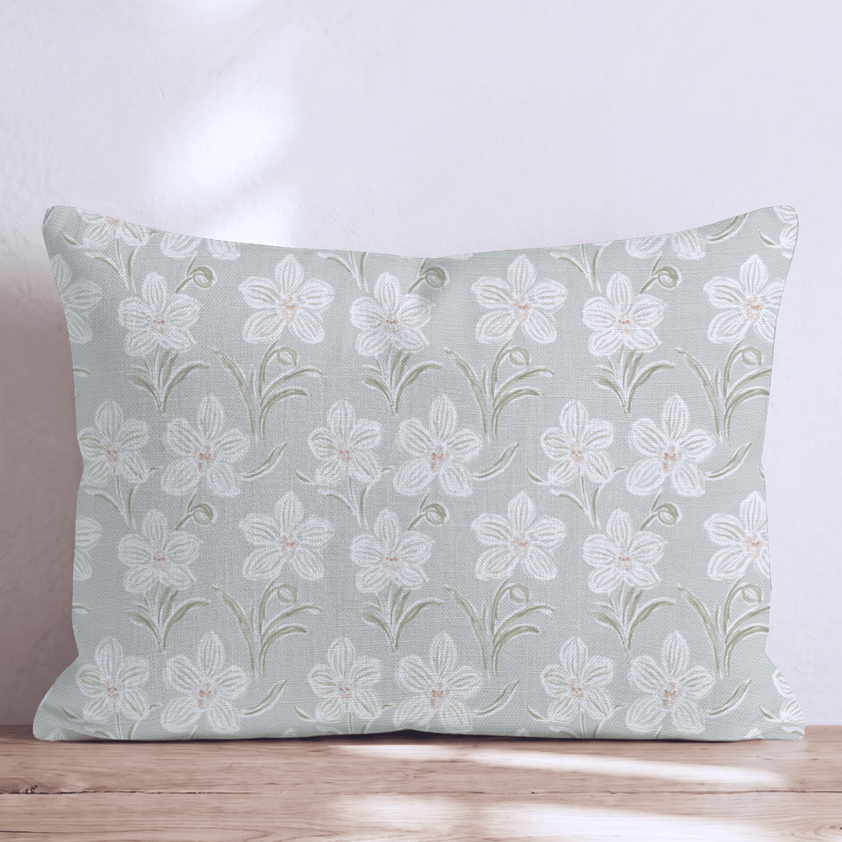 Sage Jasmine Sprig Throw Pillow throw pillow - Hillcroft Home