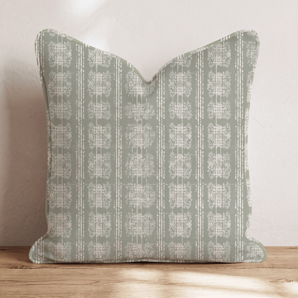 Sage Painted Plaid Throw Pillow throw pillow - Hillcroft Home