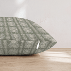 Sage Painted Plaid Throw Pillow throw pillow - Hillcroft Home