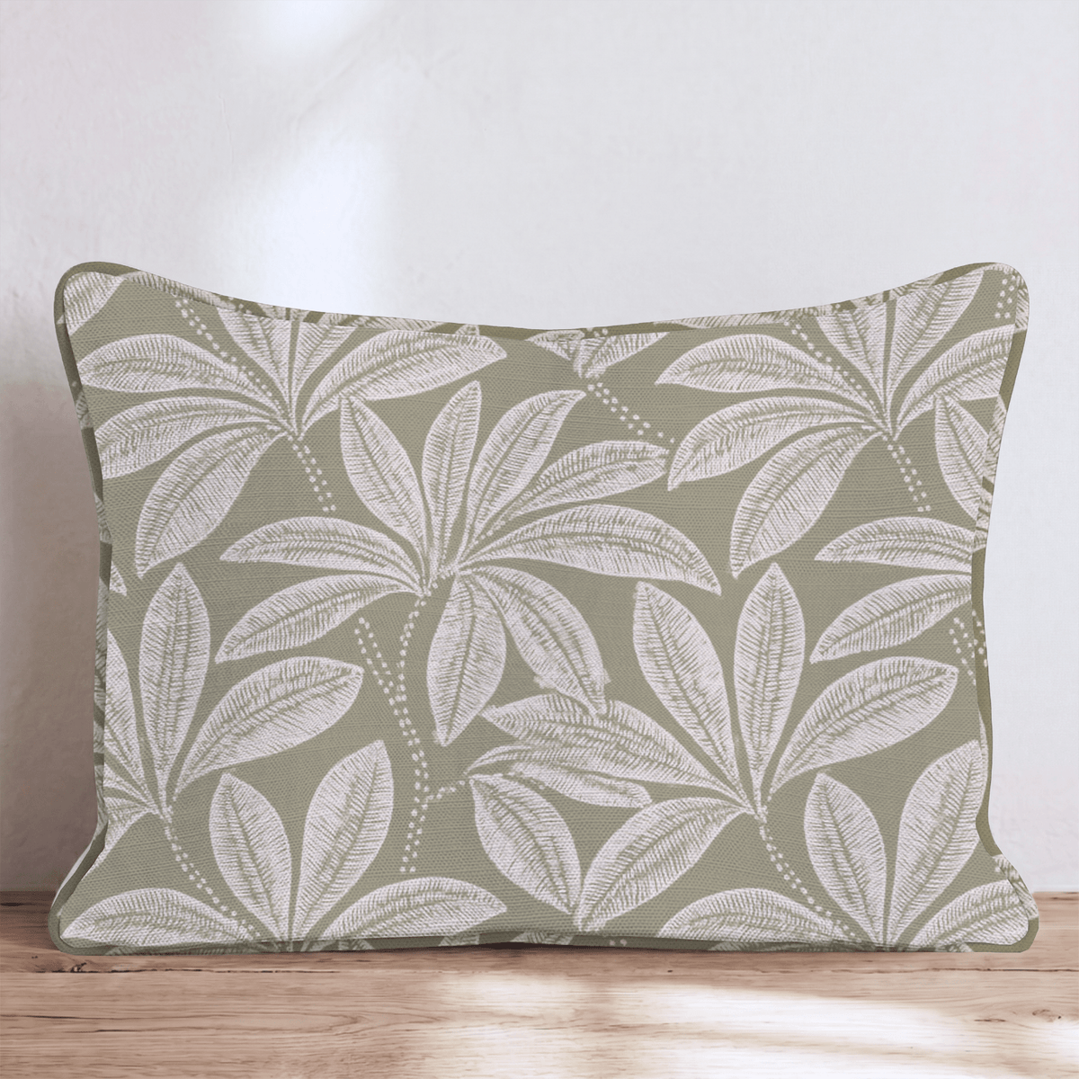 Sage Palmetto Throw Pillow throw pillow - Hillcroft Home