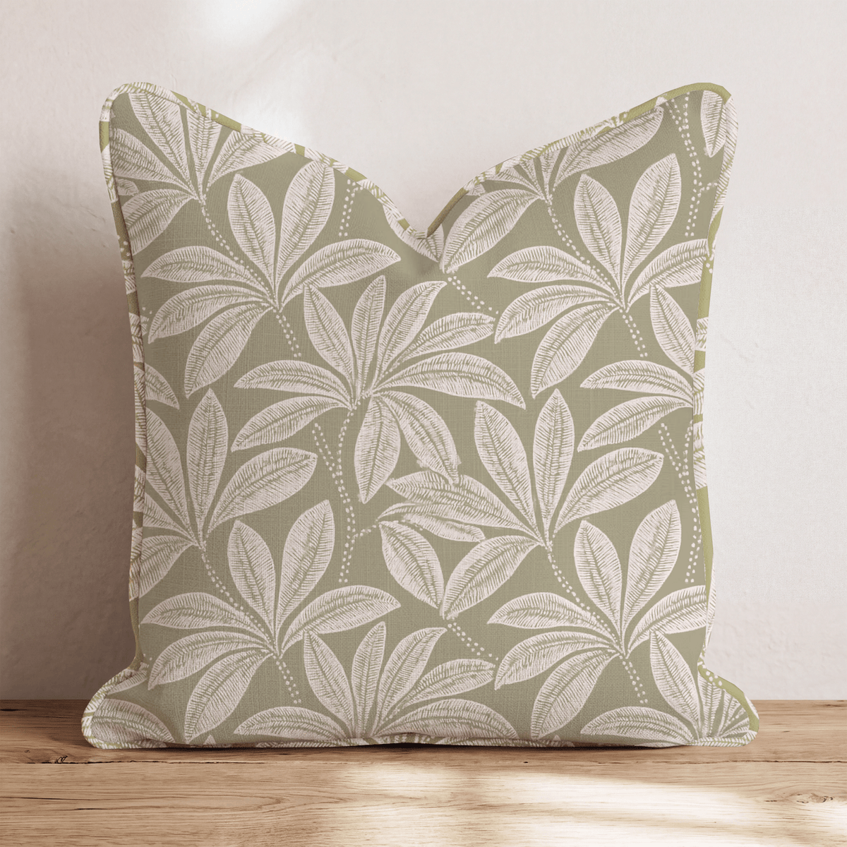 Sage Palmetto Throw Pillow throw pillow - Hillcroft Home