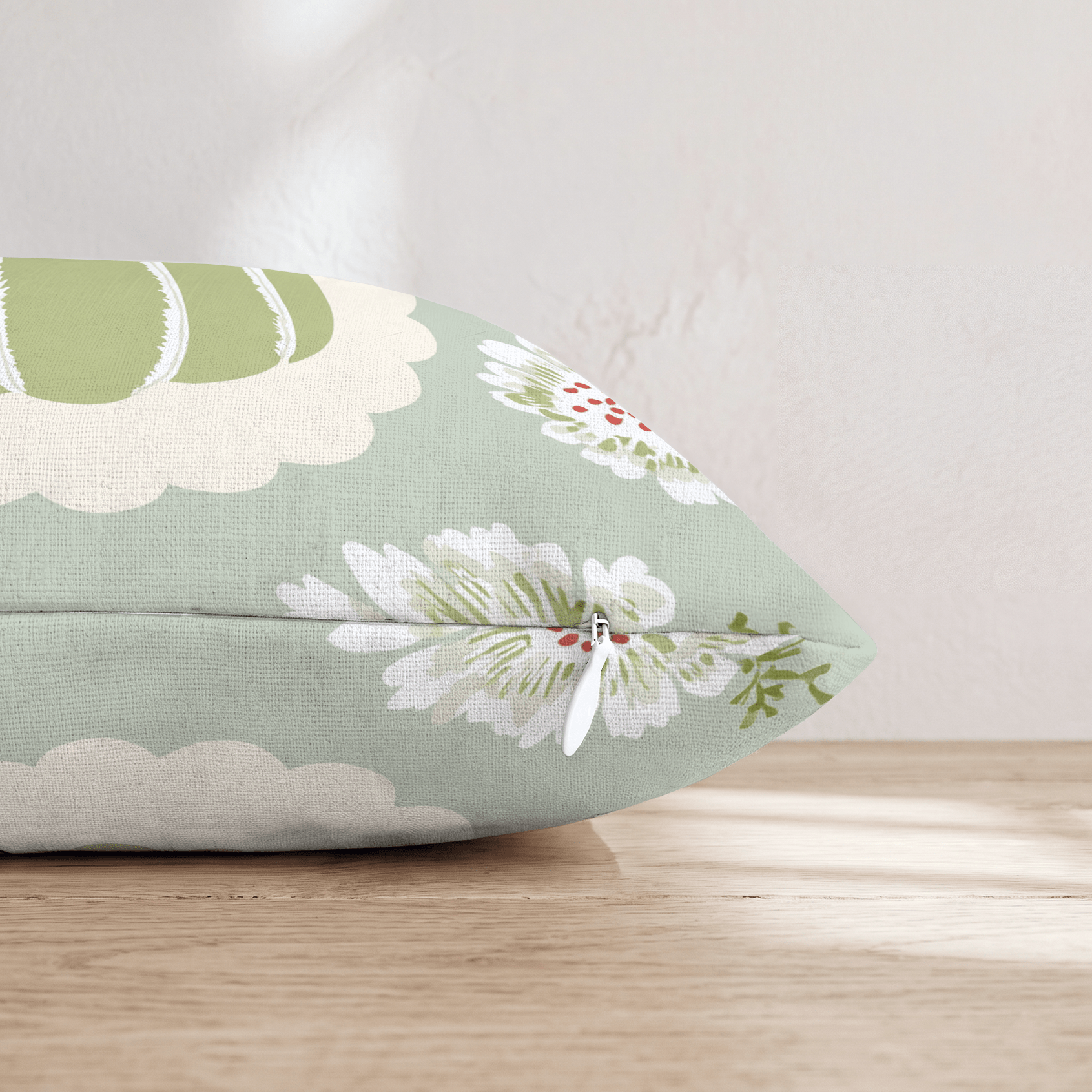 Sage Pumpkin Floral Throw Pillow - Hillcroft Home